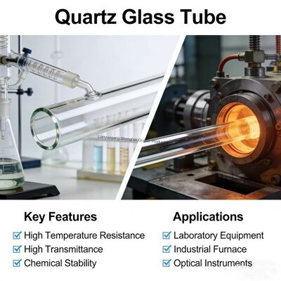 chất lượng  Factory Made High Temperature Resistant Quartz Glass Tube with 99.99% SiO2 Purity and 1100℃ Working Temperature nhà máy