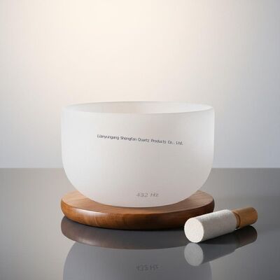 chất lượng  6-12 inch 432Hz White Frosted Crystal Singing Bowl for Sound Healing and Meditation nhà máy