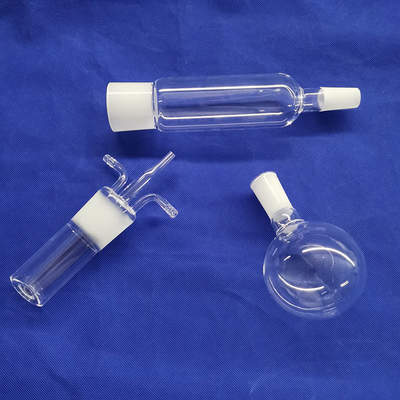 Máy phản ứng ống thủy tinh thạch anh tinh tế silic hợp kim tùy chỉnh với miệng nghiền dây đai