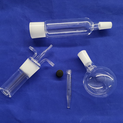 Máy phản ứng ống thủy tinh thạch anh tinh tế silic hợp kim tùy chỉnh với miệng nghiền dây đai