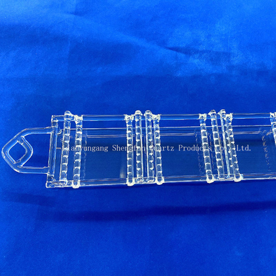 Chống nhiệt độ cao Quartz rõ ràng thuyền tùy chỉnh Quartz trong suốt Wafer Carrier với khe cắm