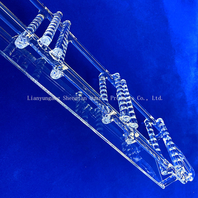Chống nhiệt độ cao Quartz rõ ràng thuyền tùy chỉnh Quartz trong suốt Wafer Carrier với khe cắm