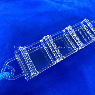 Chống nhiệt độ cao Quartz rõ ràng thuyền tùy chỉnh Quartz trong suốt Wafer Carrier với khe cắm