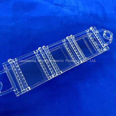 Chống nhiệt độ cao Quartz rõ ràng thuyền tùy chỉnh Quartz trong suốt Wafer Carrier với khe cắm