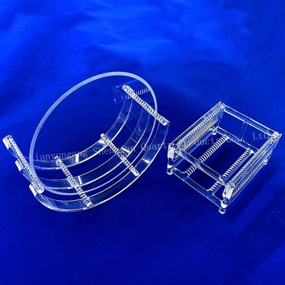Tùy chọn High Light Transmittance Độ tinh khiết cao Full Transparent Slotted Quartz Rod Quartz Boat