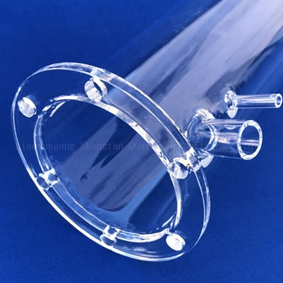 Các nhà cung cấp sản xuất tùy chỉnh nhiệt độ cao chống ăn mòn con dấu trong suốt không mờ Quartz Flanges