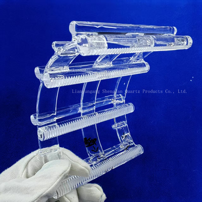 Thợ làm sạch wafer silicon tùy chỉnh Quartz Groove Boat Kháng nhiệt độ cao