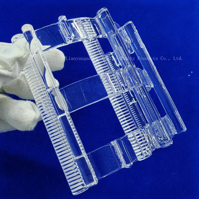 Thợ làm sạch wafer silicon tùy chỉnh Quartz Groove Boat Kháng nhiệt độ cao