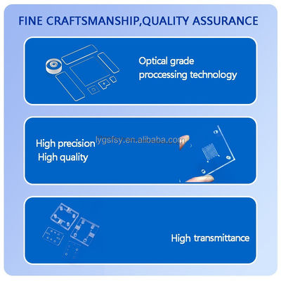 Bảng kính thạch anh trong suốt với khả năng truyền ánh sáng cao, chống nhiệt độ cao và chống ăn mòn cho các ứng dụng kỹ thuật