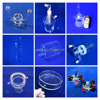 Lò phản ứng thủy tinh thạch anh chịu nhiệt độ cao, bình phản ứng thủy tinh thạch anh cho phòng thí nghiệm