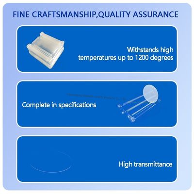 Tấm kính thạch anh trong suốt cao 99.99% với nhiệt độ làm việc 1100℃