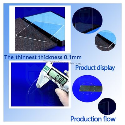 Tấm kính thạch anh trong suốt cao 99.99% với nhiệt độ làm việc 1100℃