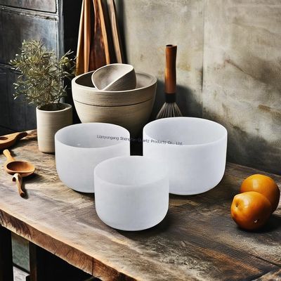 Chén hát tinh thể tinh thể tinh khiết với âm thanh cộng hưởng và thang âm nhạc kỹ thuật số để chữa lành Chakra