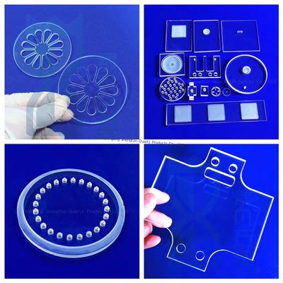 Độ chính xác cao JGS1 JGS2 JGS3 Quartz Glass Plate Glass Quartz Sheet CNC Process Cut-to-Size Fused Silica Quartz Glass Disc