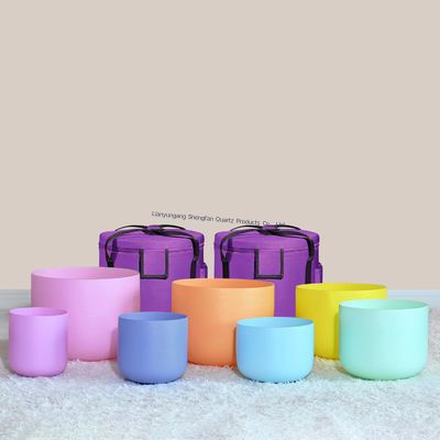 Bộ 6-12 inch Bát hát thạch anh khỏe mạnh với Chày và Vòng chữ O miễn phí để chữa lành bằng âm thanh