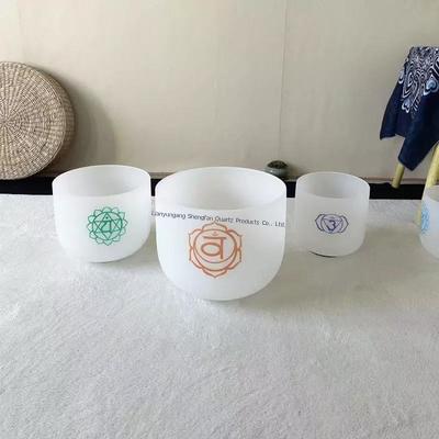 8-20 Inch 99,99% Quartz Crystal Singing Bowl Set in Transparent Pearl White để chữa lành âm thanh và thiền định