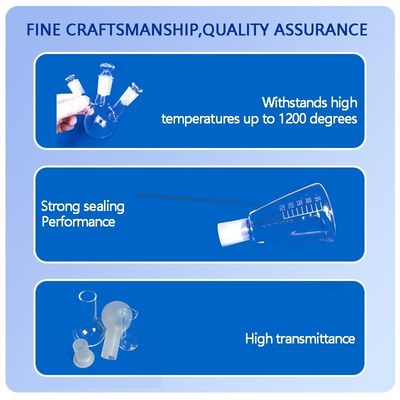 Thùng thủy tinh thạch anh 50-5000ml tùy chỉnh với đáy tròn phẳng