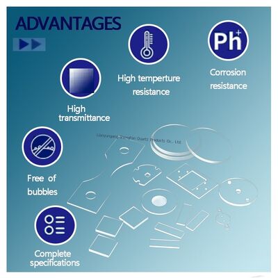 Manufacturer Support Custom  Fused  Thick Quartz Sheet  With Hole