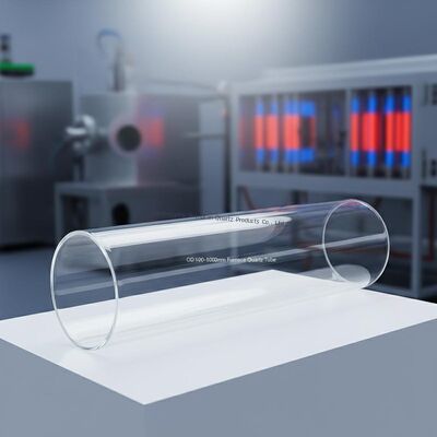 Custom OD 100-1000mm SiO2 tinh khiết cao>99,99% ống thủy tinh thạch anh cho lò với nhiệt độ hoạt động 1250 °C