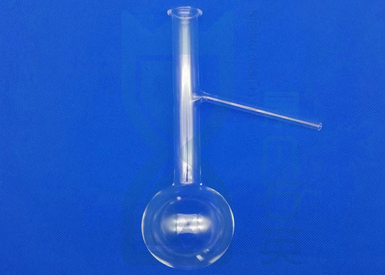 Bình thủy tinh tròn đáy bằng thủy tinh thạch anh cổ hẹp trong suốt cho phòng thí nghiệm