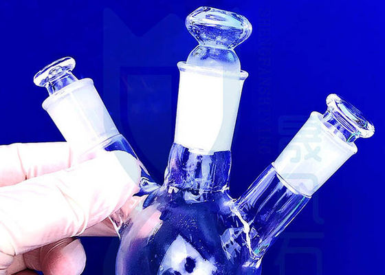 Ba núm trong suốt Bình đáy tròn bằng thạch anh Od 500mm