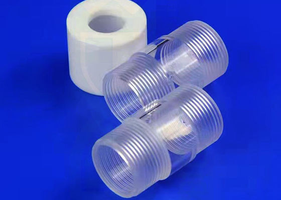 Hệ thống sưởi được đánh bóng bằng lửa Ống thạch anh trong suốt 2,2g / Cm3 với Nắp vít Ptfe Chủ đề trục vít cái